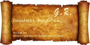Gescheit Renáta névjegykártya